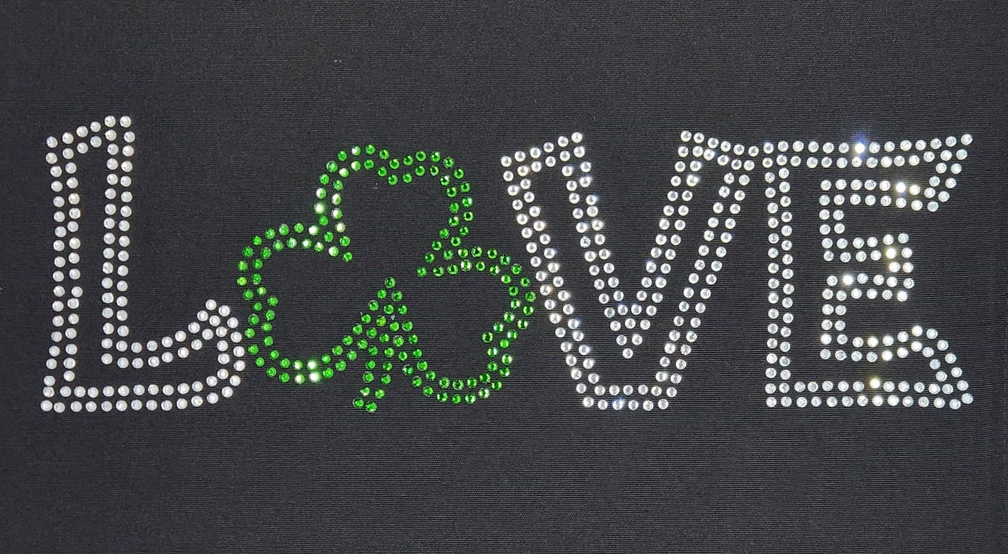 Shamrock Love Rhinestone Bling T Shirt