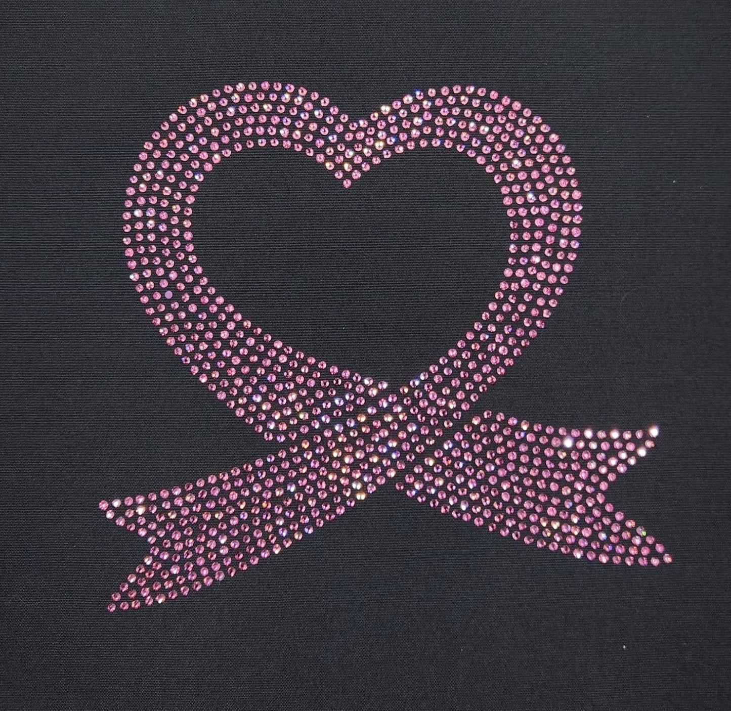 A Heart, Cancer Ribbon Rhinestone T- Shirt