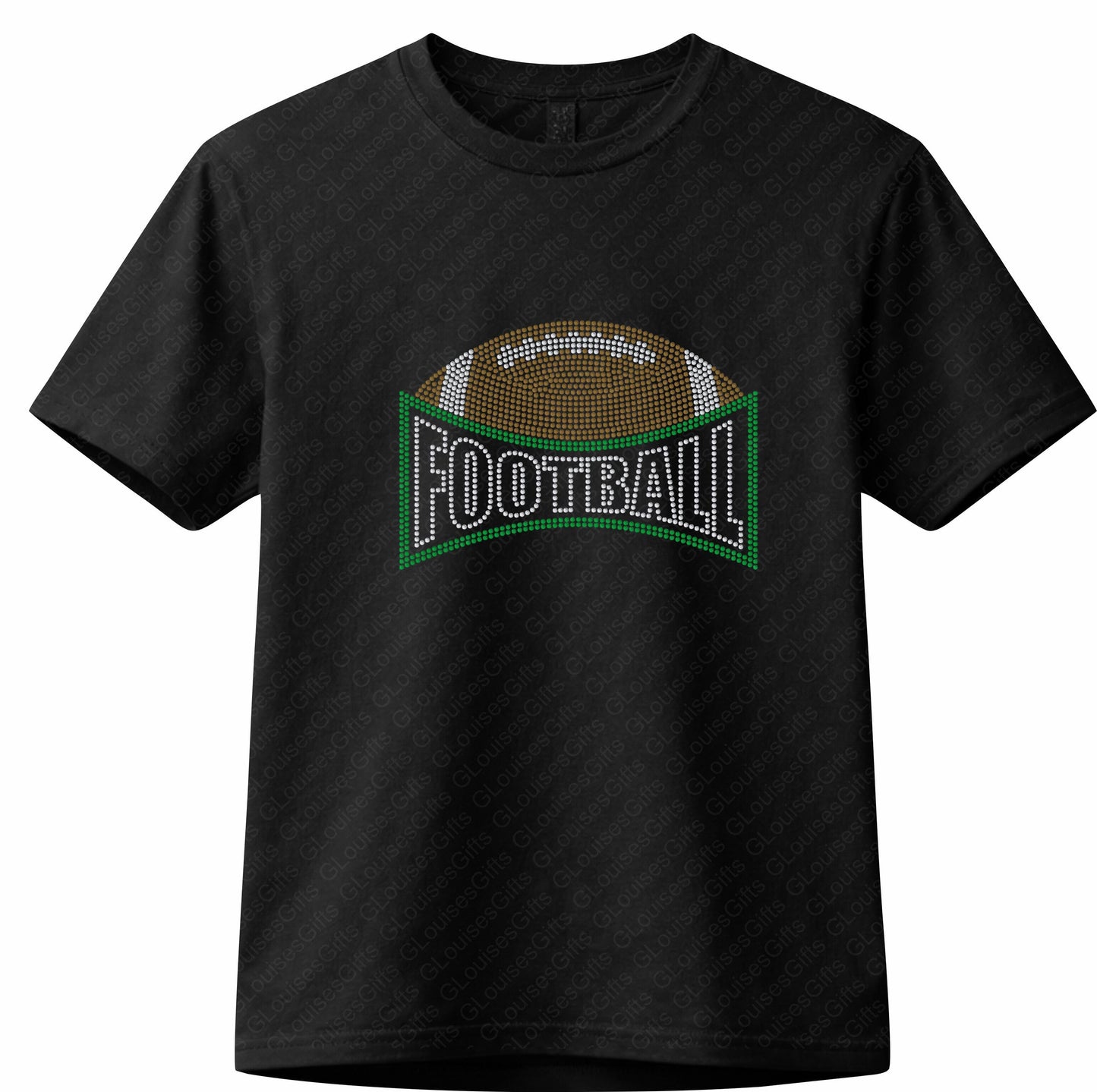 Football Bold Arch Style Rhinestone T Shirt