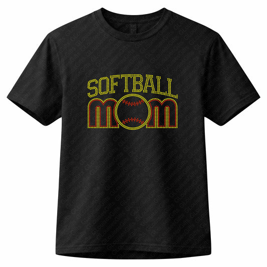 Softball Mom Rhinestone Shirt, Sparkling Bling T Shirt