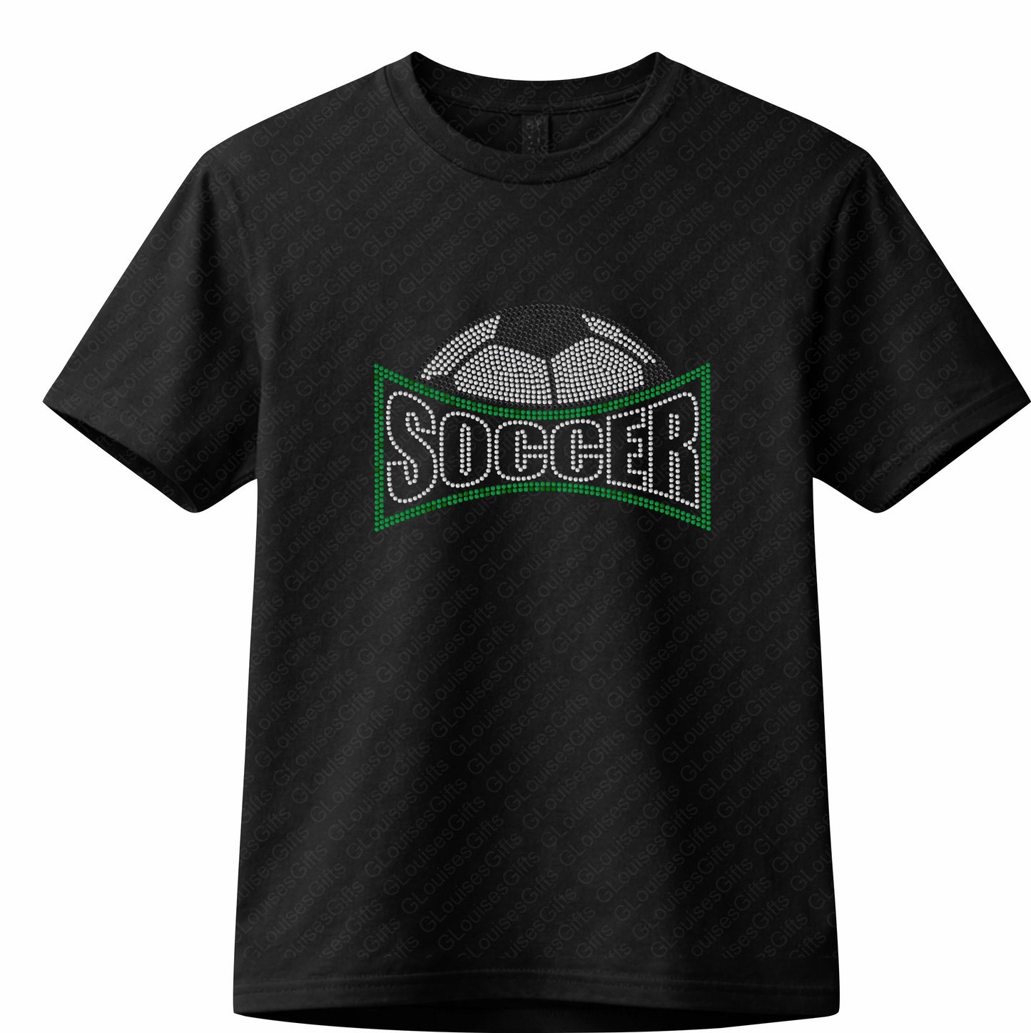 Soccer Bold Fan Arch Style Rhinestone T Shirt