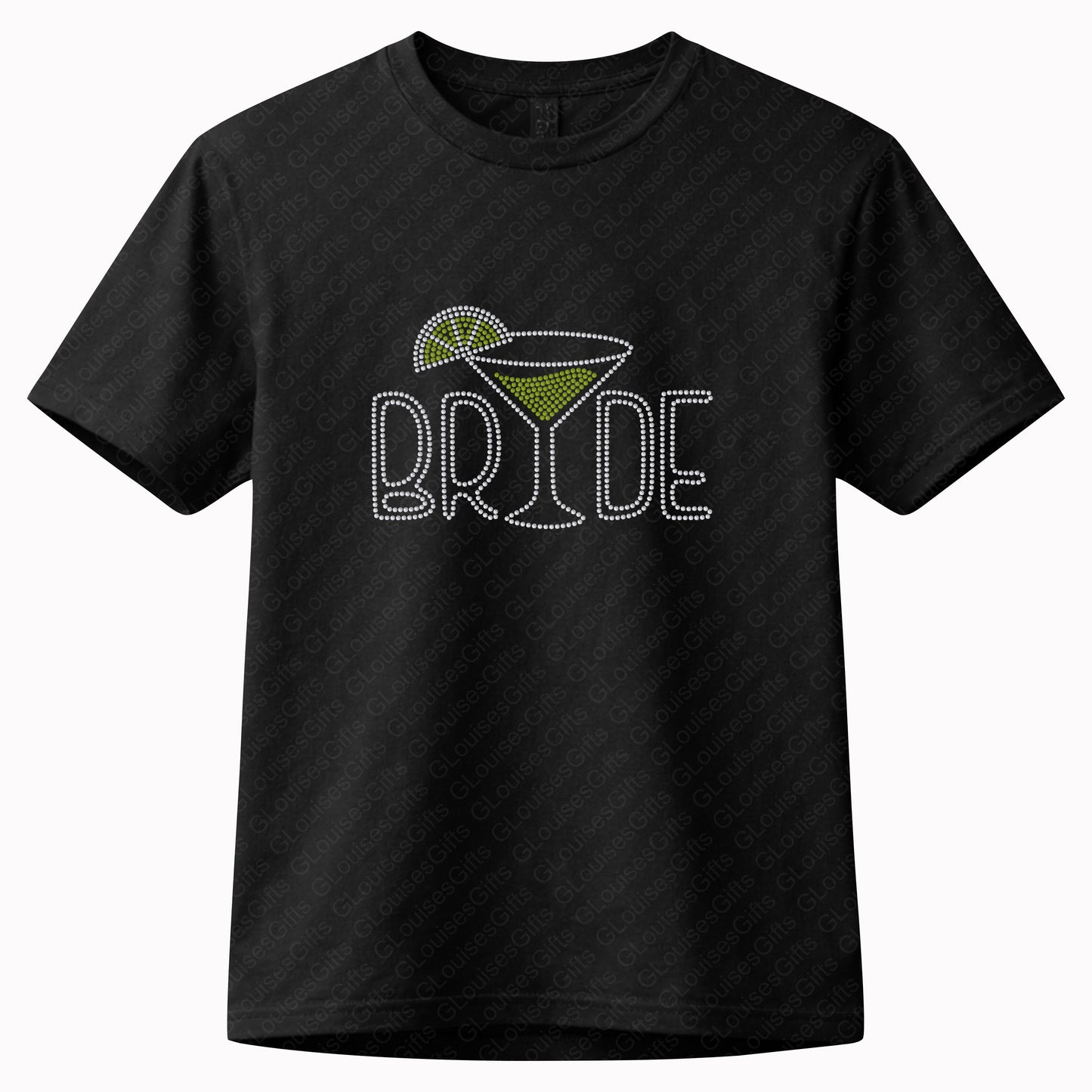 Bride Drink Martini Rhinestone Shirt