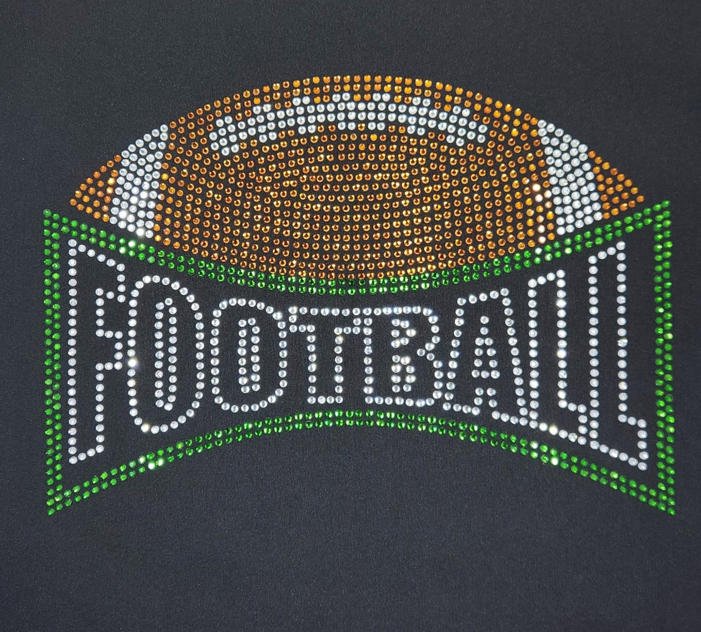 Football Bold Arch Style Rhinestone T Shirt