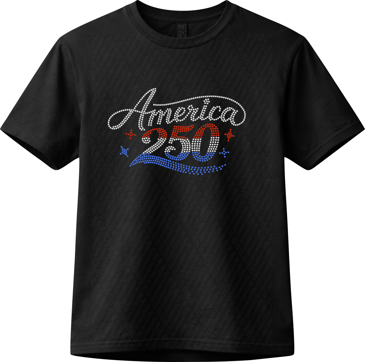 America 250 Stripes Rhinestone T-Shirt