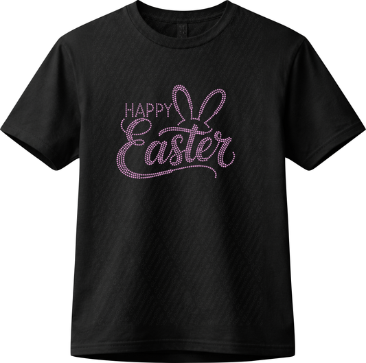 Happy Easter Rhinestone T Shirt Sparkly Day