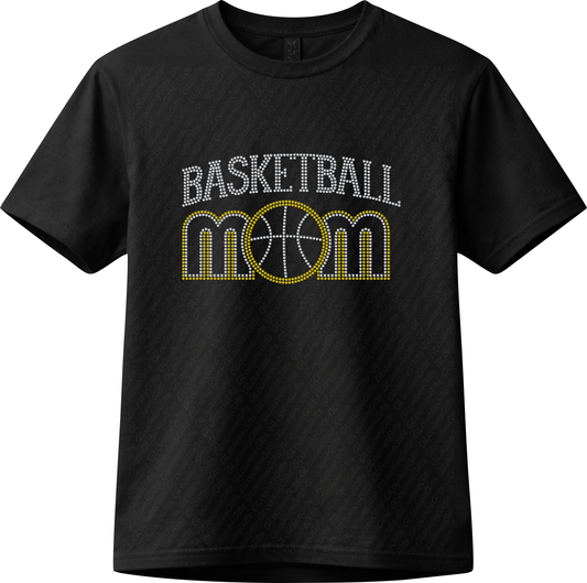 Basketball Mom Rhinestone Shirt | Court Side Spirit Tee
