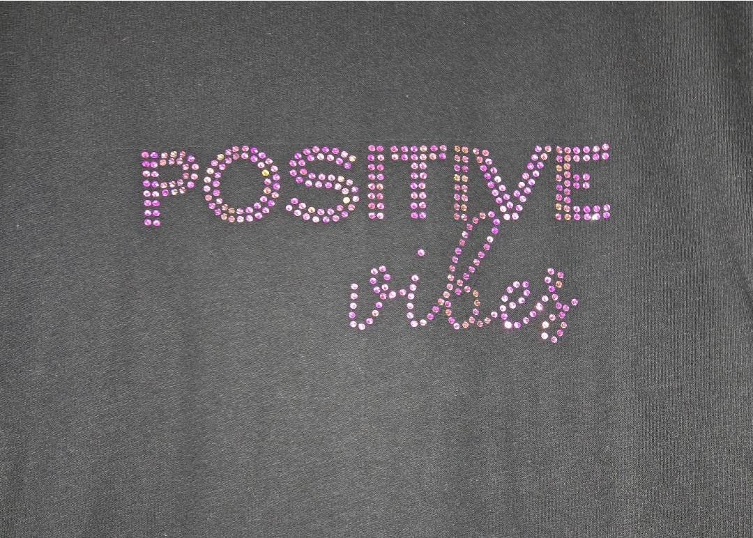 Positive Vibes Rhinestone Tote Bag | Everyday Bling Tote Bag