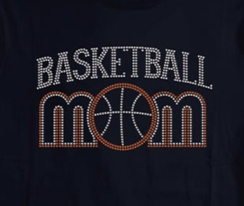 Basketball Rhinestone Mom T-Shirt, Sparkly Game Day Tee, Bling Top