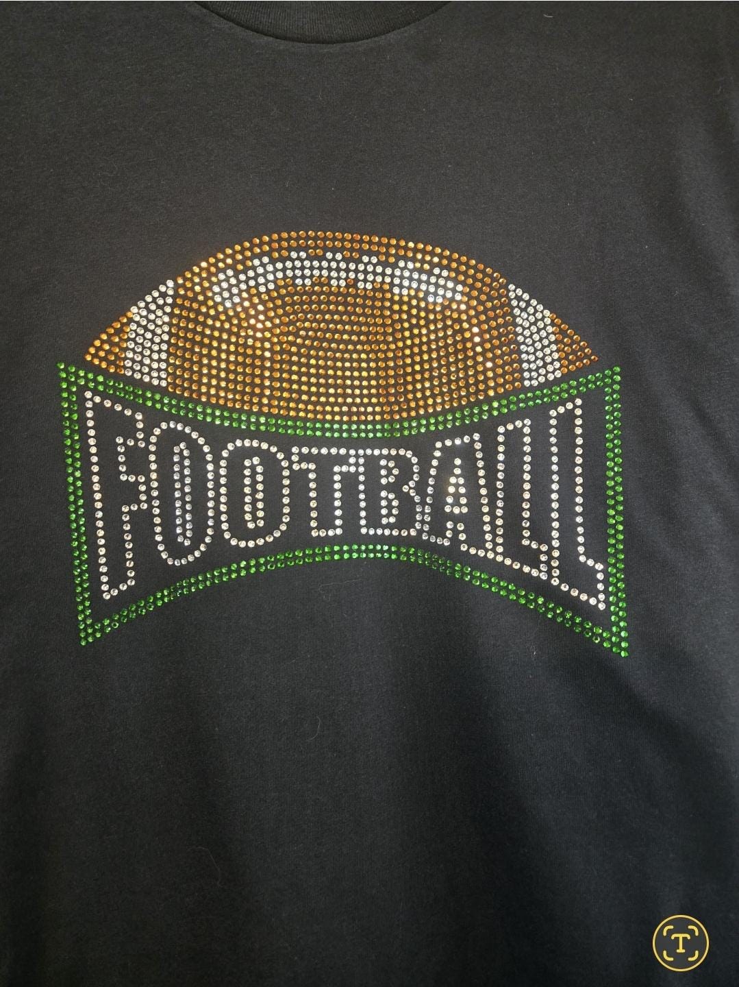 Football Bold Arch Style Rhinestone T Shirt