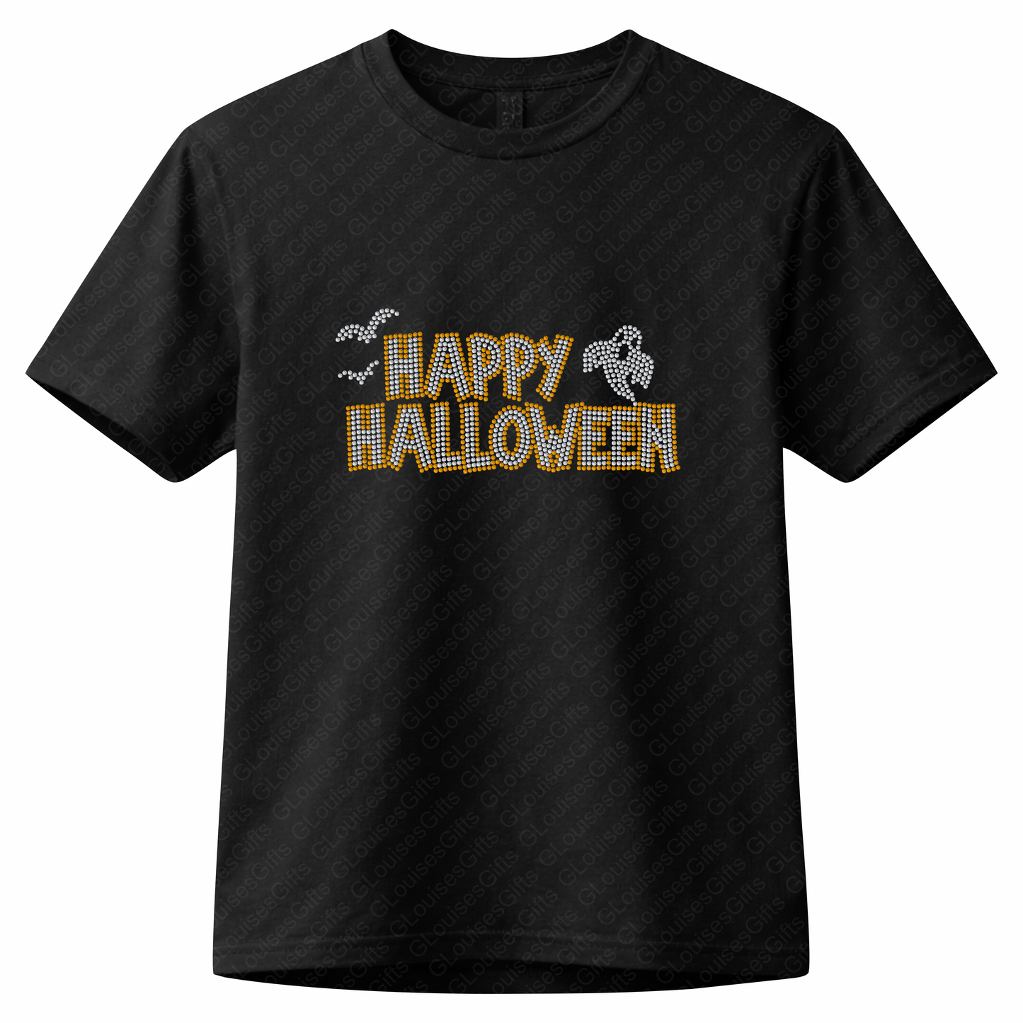 Happy Halloween Rhinestone Bling T Shirt