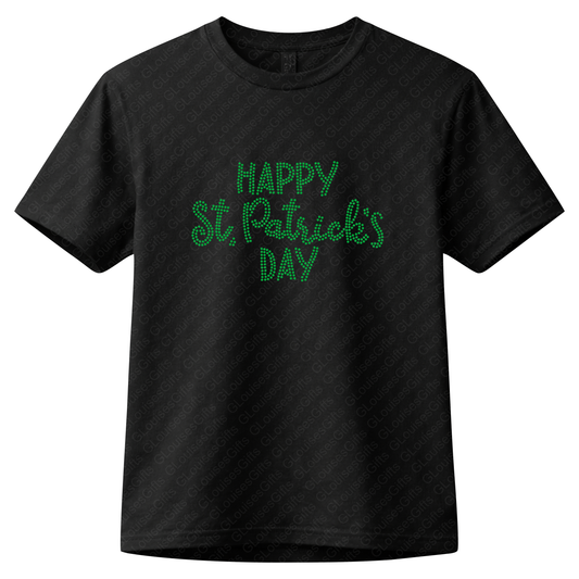 Happy St. Patrick's Day Rhinestone Bling T Shirt