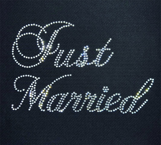 Wedding Party Just Married Rhinestone T Shirt