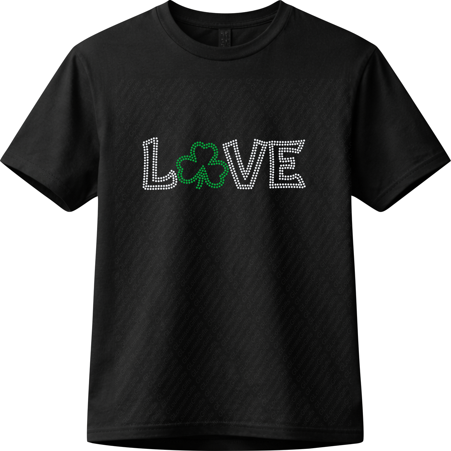 Shamrock Love Rhinestone Bling T Shirt