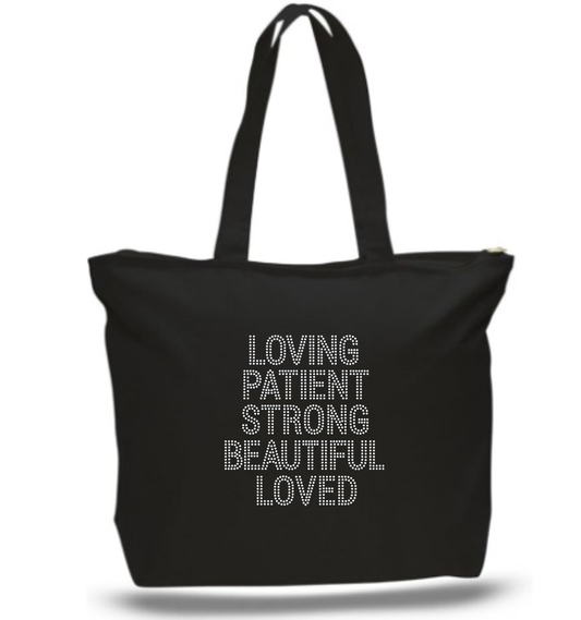 Affirmations Rhinestone Tote Bag | Everyday Bling Tote Bag