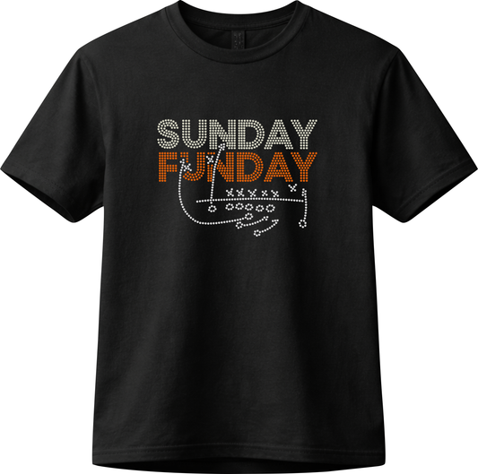 Sunday Funday Game Play Rhinestone Shirt | Classic Game Day Tee